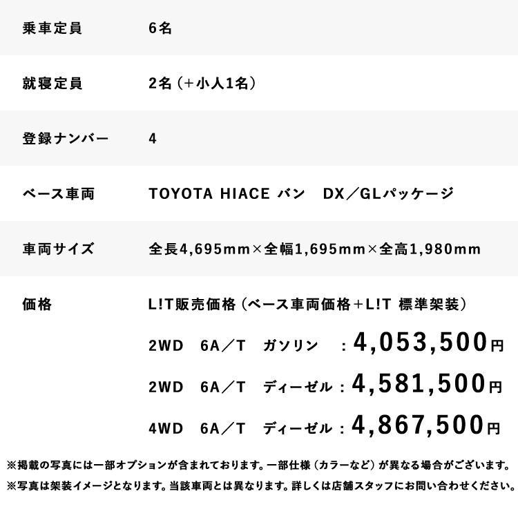 Lit リット キャンピングカー トヨタ車なら茨城トヨペット